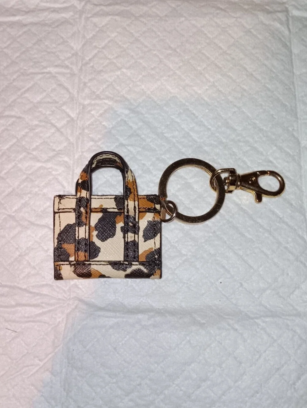 Tory Burch Leopard Keychain Mini Bag